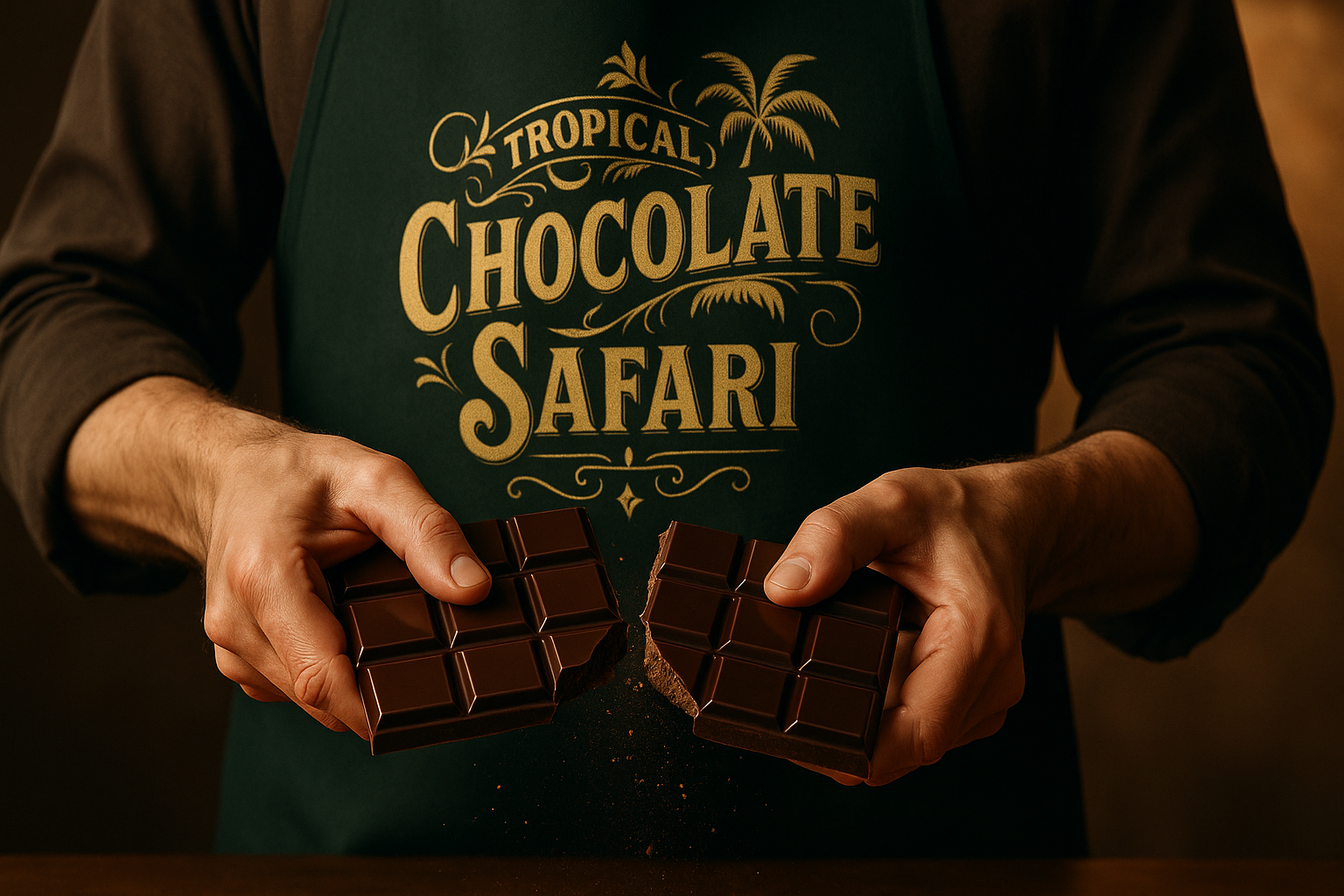chef snapping chocolate